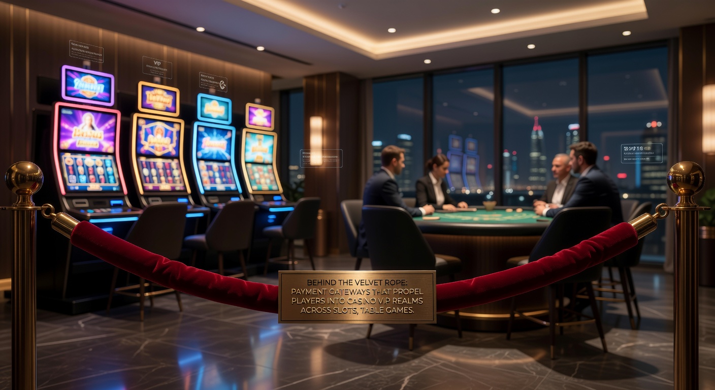 Close-up of a sleek mobile app interface showing a VIP tier upgrade notification after a quick payment gateway deposit, with icons for slots, tables, and sportsbooks