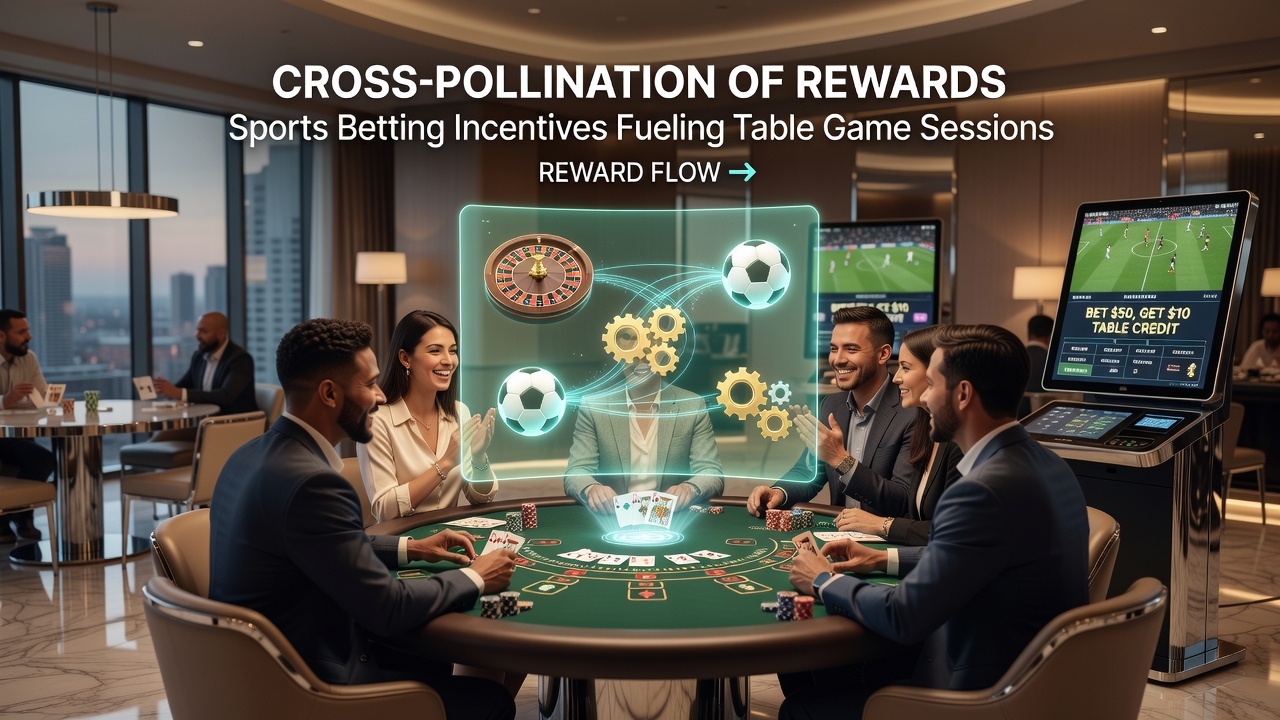 Sports betting promotions transitioning players toward table game floors in modern casino environments