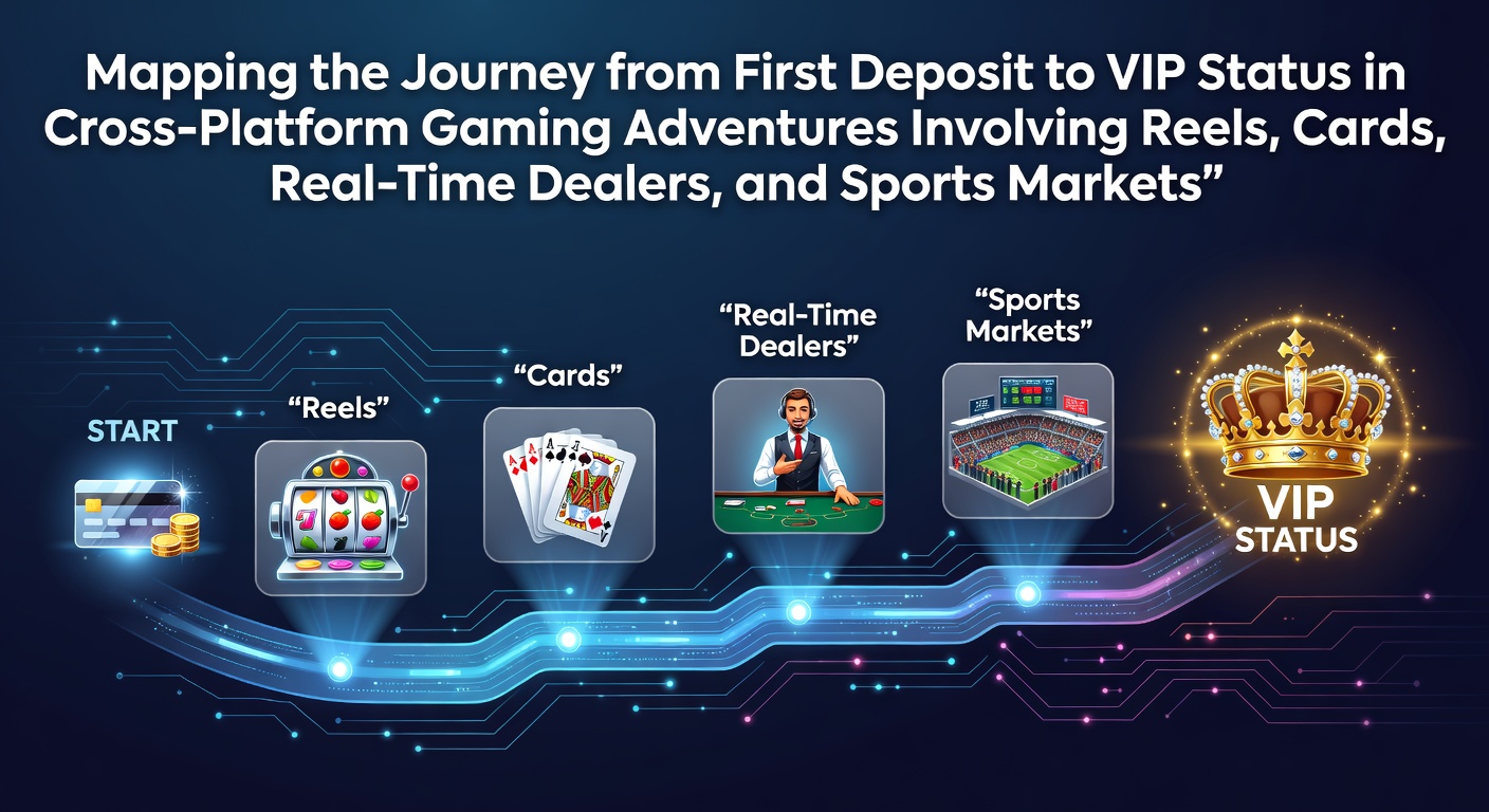 Visual representation of player progression from initial deposit through slots, table games, live dealer sessions, and sports betting toward VIP status