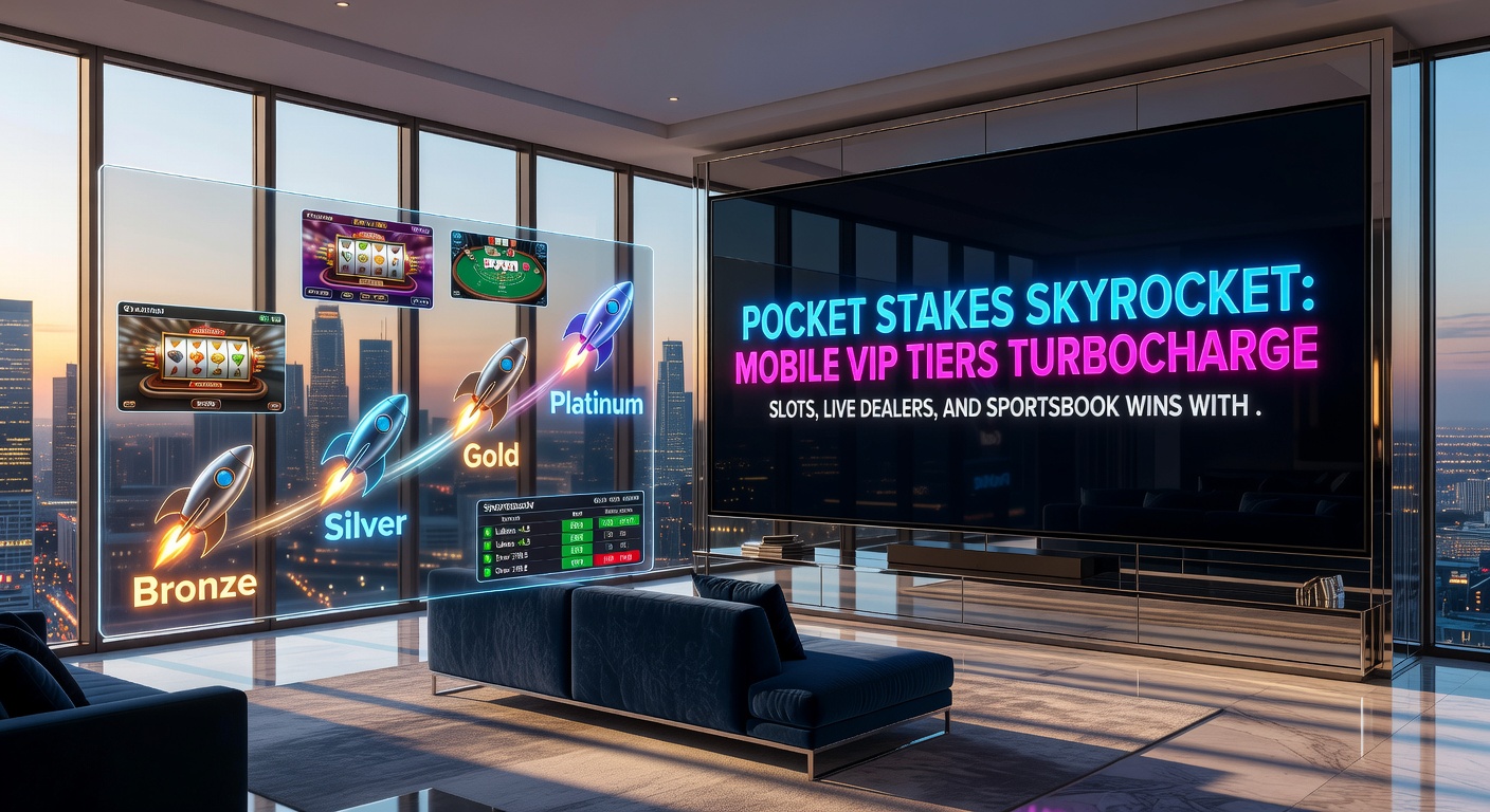 Dynamic graphic of VIP pyramid with mobile deposits unlocking slots, live dealer streams, and sportsbook odds climbing upward