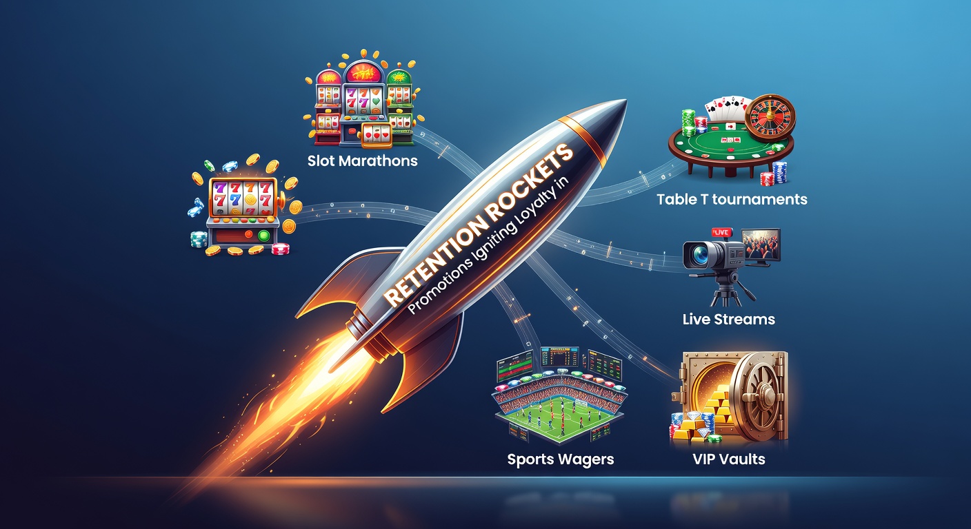 Vibrant casino floor with players engaged in slot machines and table games under flashing lights, highlighting promotional banners for loyalty events