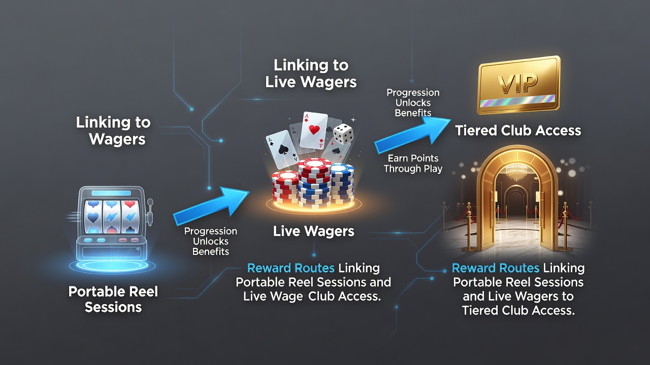 Dashboard view of tier progression showing combined points from mobile slots and live wagers