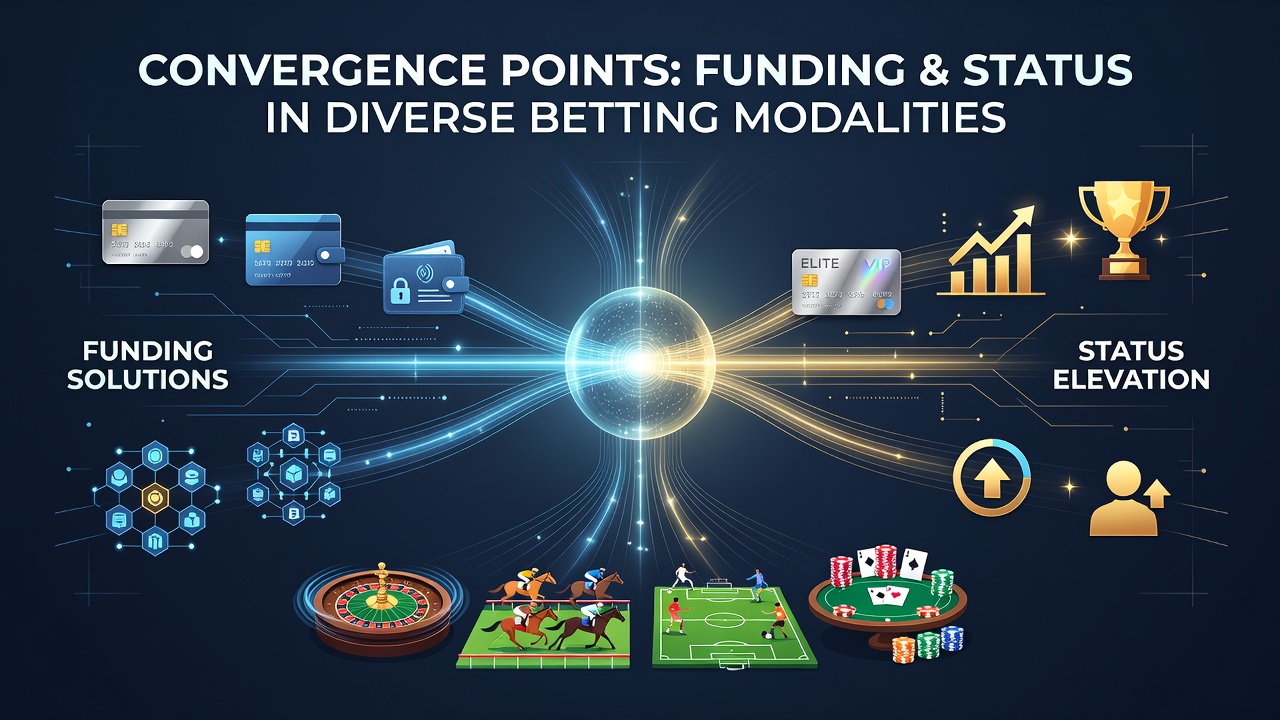 Illustration showing interconnected payment gateways and VIP tier progression in casino environments